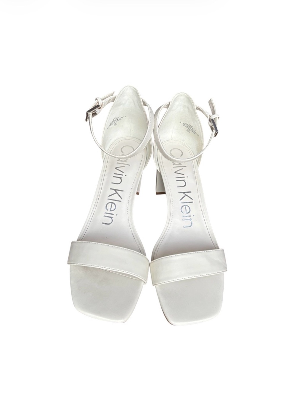 đ¤Calvin Klein Womenâs White Heels Size 8.5đ¤ - Picture 2 of 6